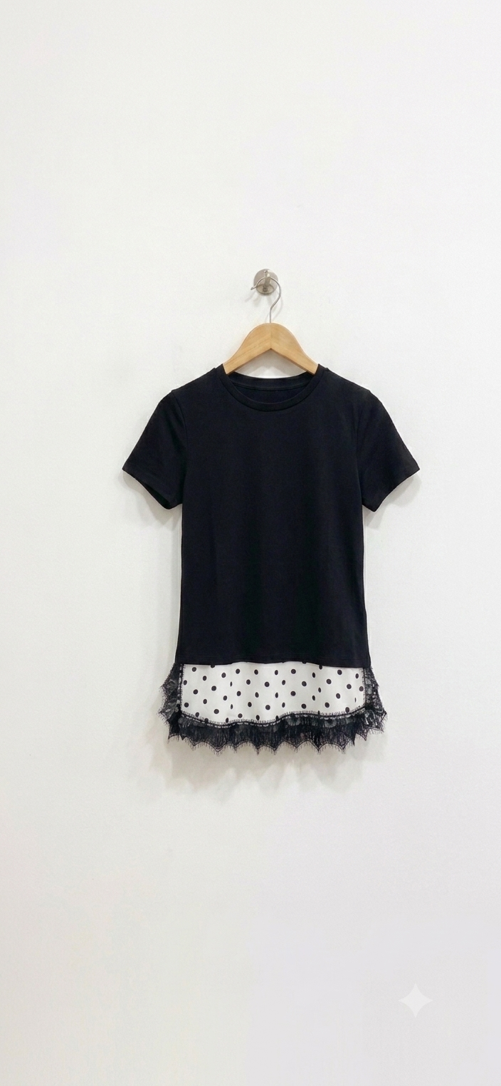 Half polka dot Shirt 1277