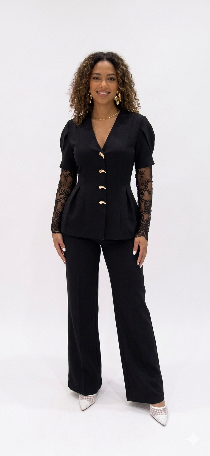 Lace sleeves Suit 3204