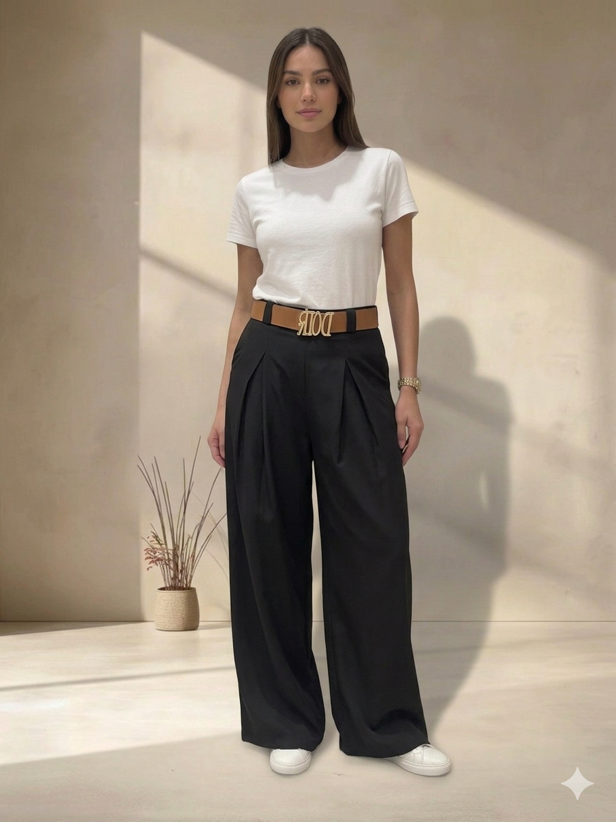 Belted Formal Pants 571