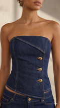 Sleevles Denim Top 1220