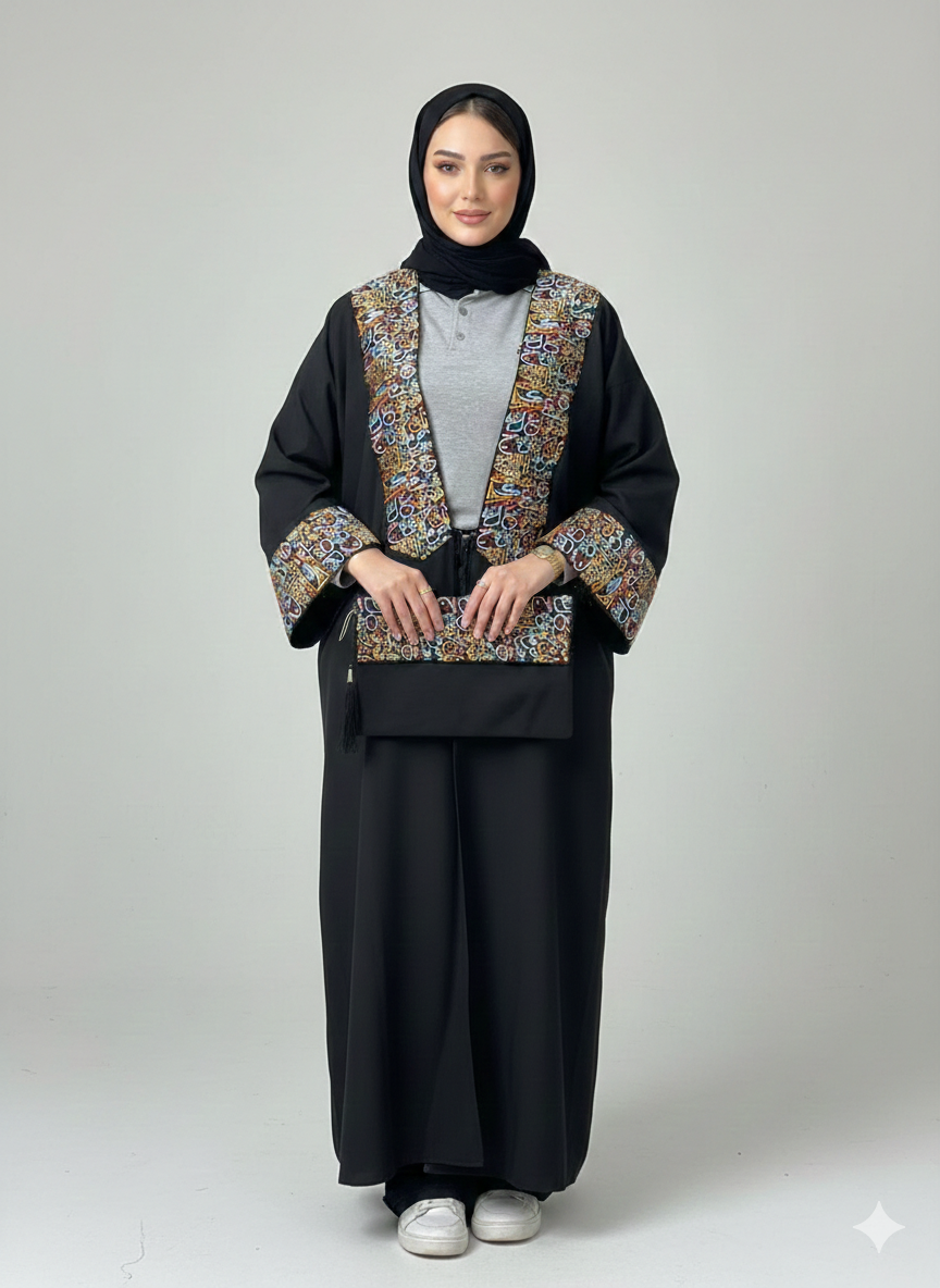 Black Kaftan+Bag 8002