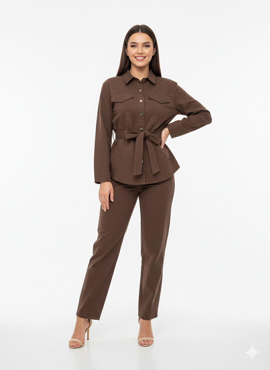 Brown Denim Suit 3103