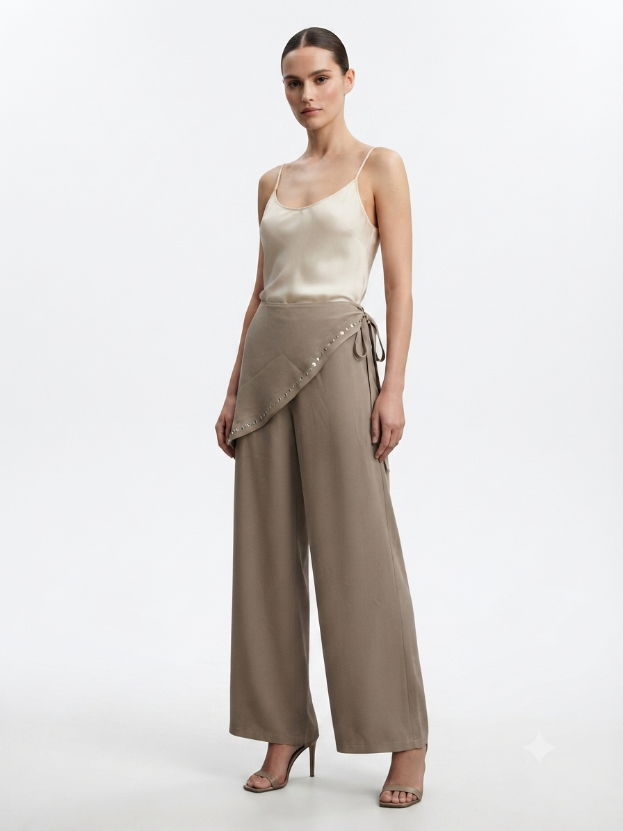 Two Pieces Satin Pants 5218