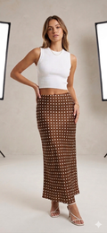 Satin Polka Dot Skirt 6220