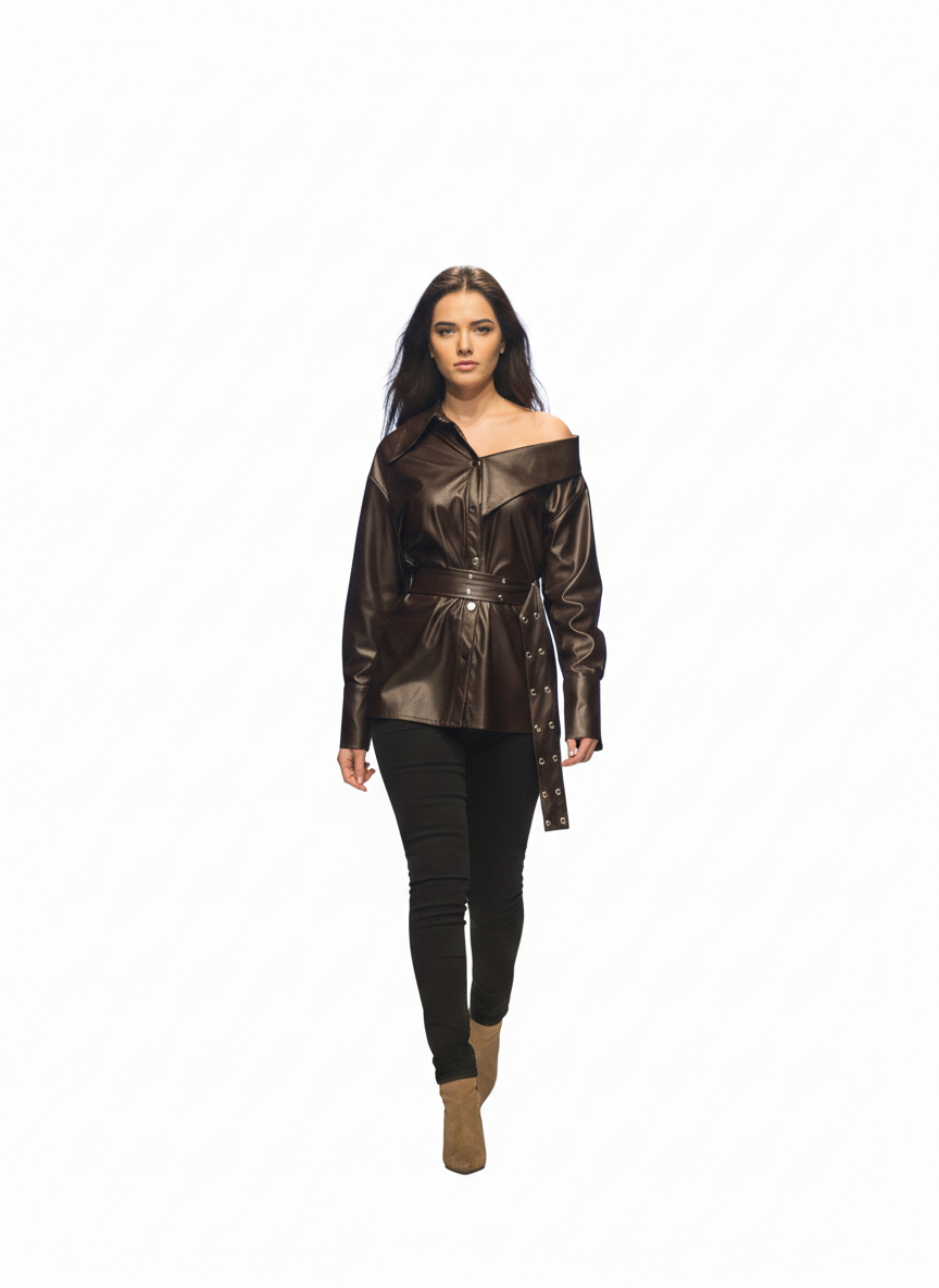 Brown leather chemise 1115