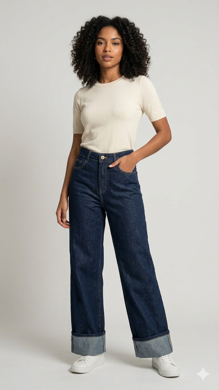 Folded Wide Leg Pants 12