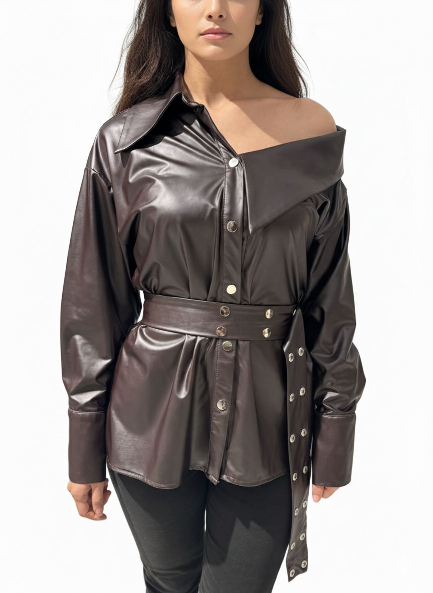 Brown leather chemise 1115