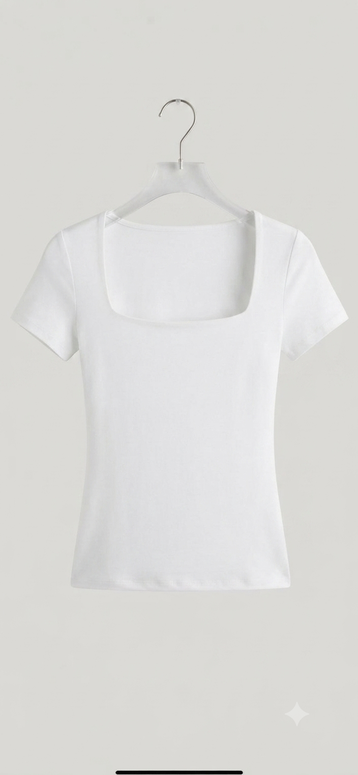 Square Neck Short Sleeve Top T3