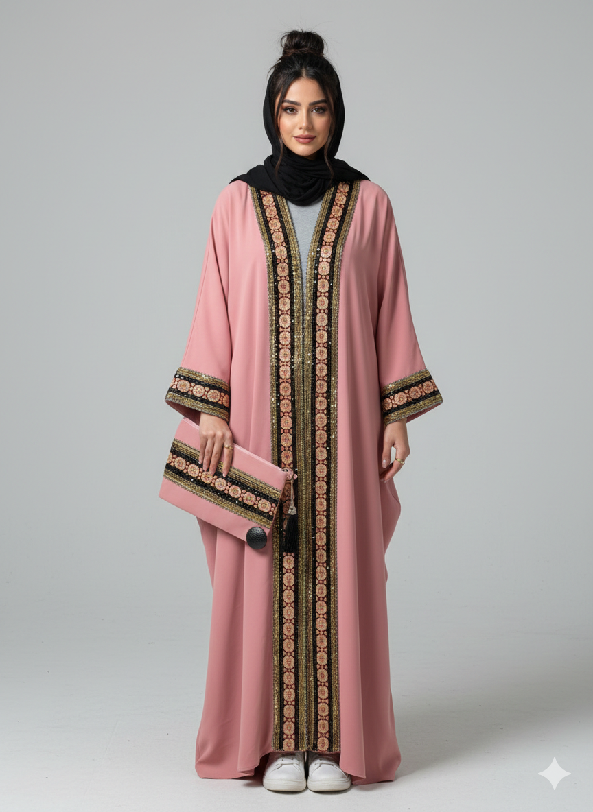 Pink Kaftan+Bag 8003